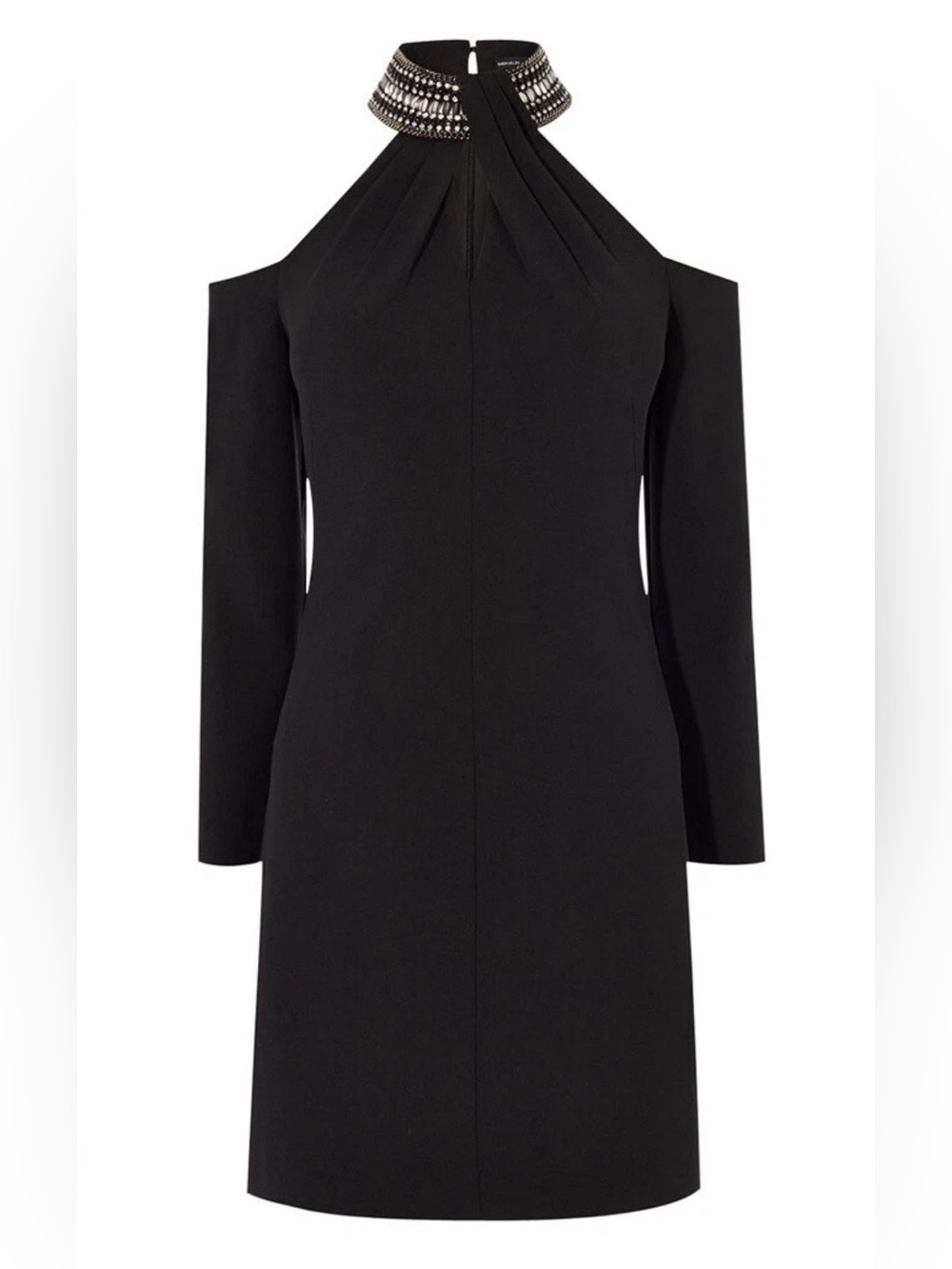 Karen Millen Jewelled Beaded Neckline Black Dress